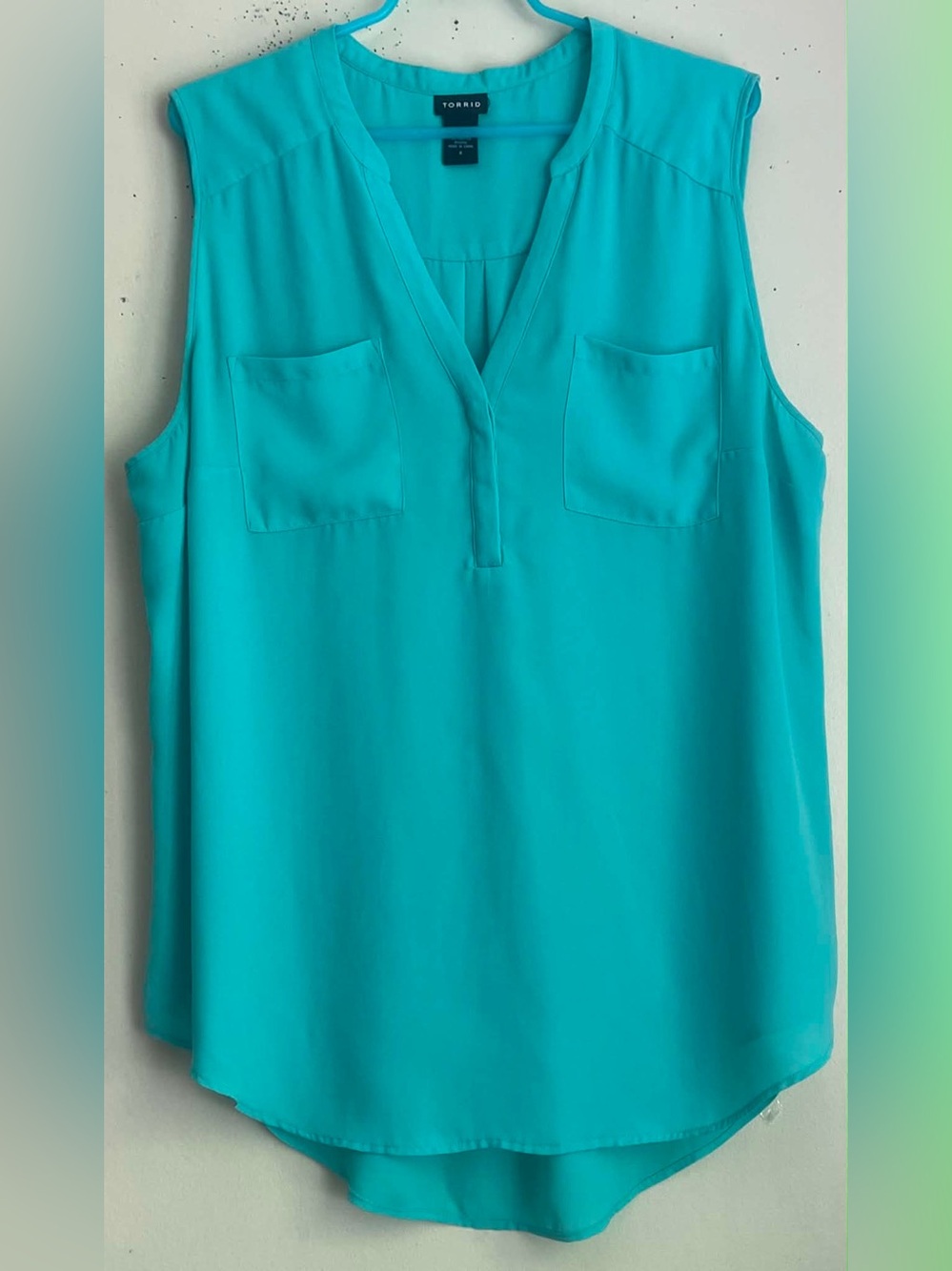 torrid Turquoise Sleeveless V-Neck Pocket Cami
